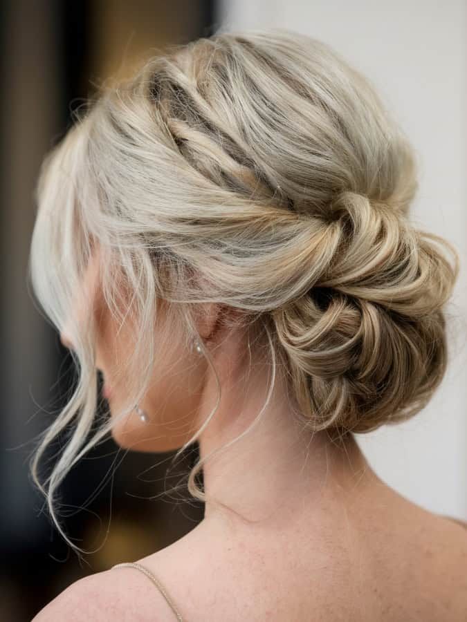 Ash Blonde Twisted Updo With Braids — Cute Winter Hairstyles