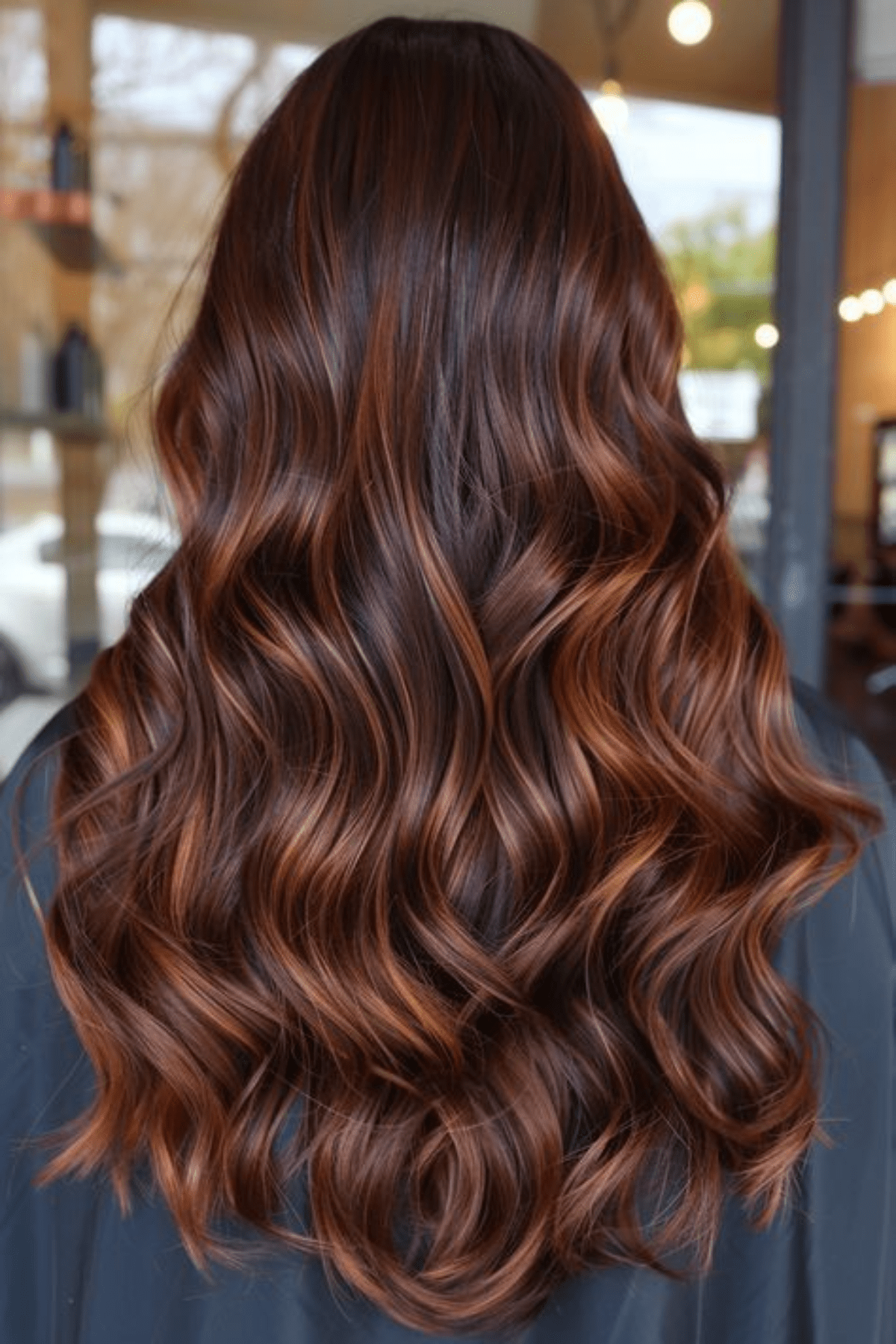 Dimensional Auburn Highlights on Dark Brown — Winter Auburn Hair Color