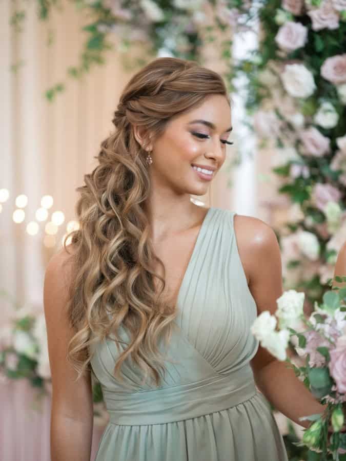 Ash Blonde Half Up With Side Braid — Winter Formal Hairstyles