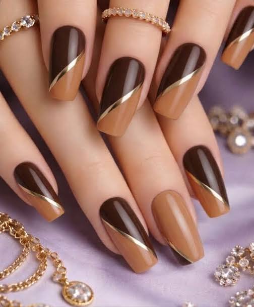 Medium Coffin Abstract Mocha Swirl Medium Coffin Abstract Mocha Swirl — Mocha Nails