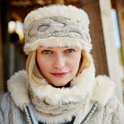 Fine Blonde Hair With Fur-Lined Headband — Winter Hairstyles with Headband