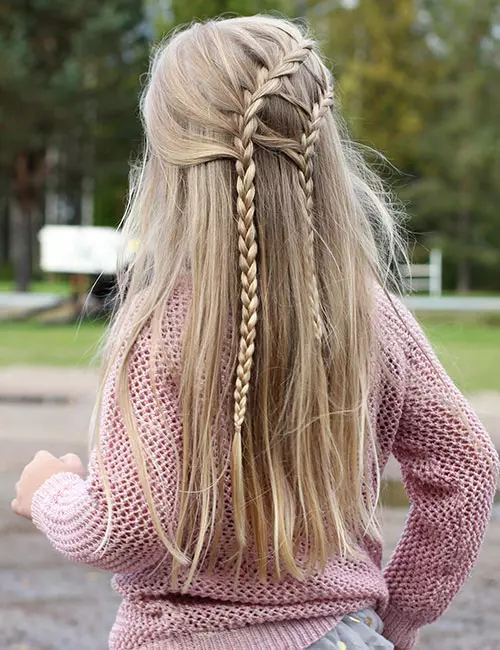 Braids And Loose Hair Visual Idea Braids And Loose Hair Visual Idea — Winter Hairstyles for School