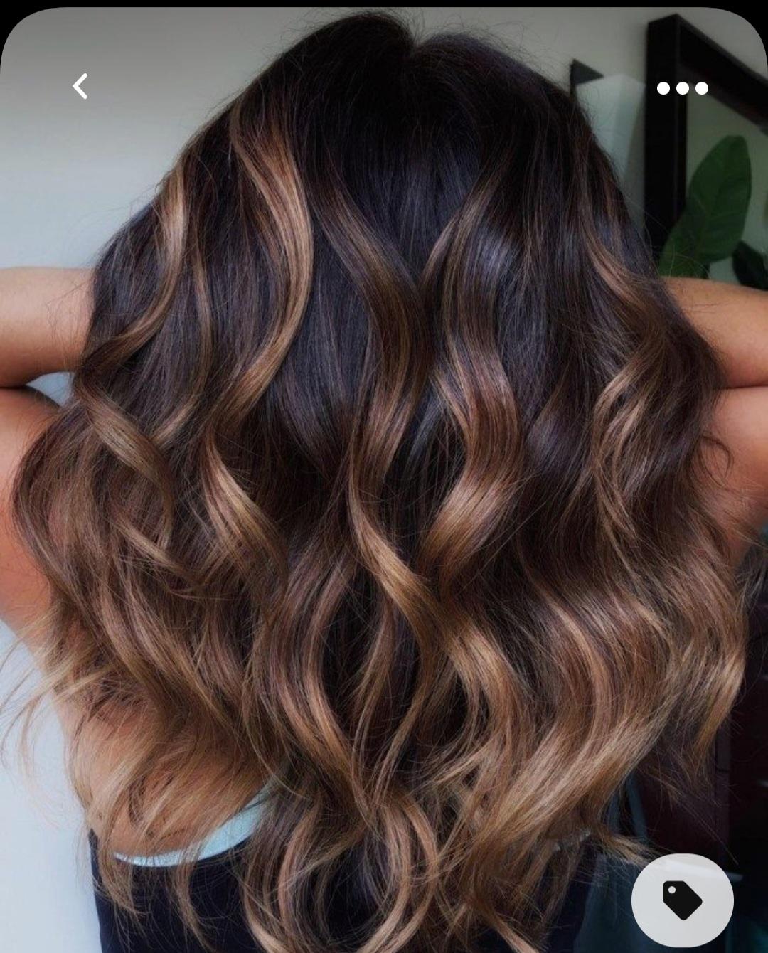 Mid-Back Dark Brown With Caramel and Blonde Highlights — Winter Hair Colors for Olive Skin