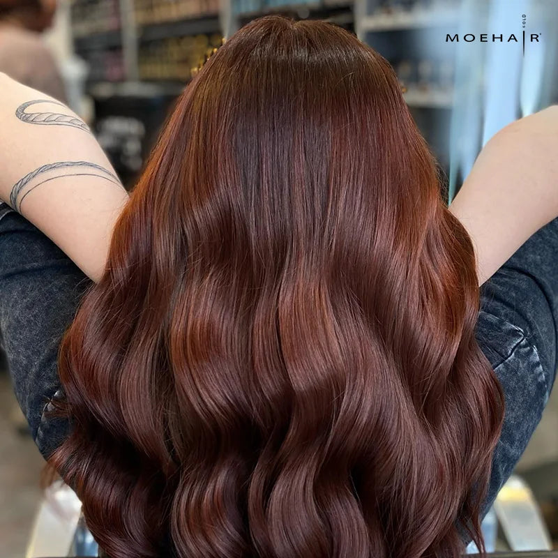 Mid-Back Uniform Deep Mahogany Waves Mid-Back Uniform Deep Mahogany Waves — Mahogany Hair Color
