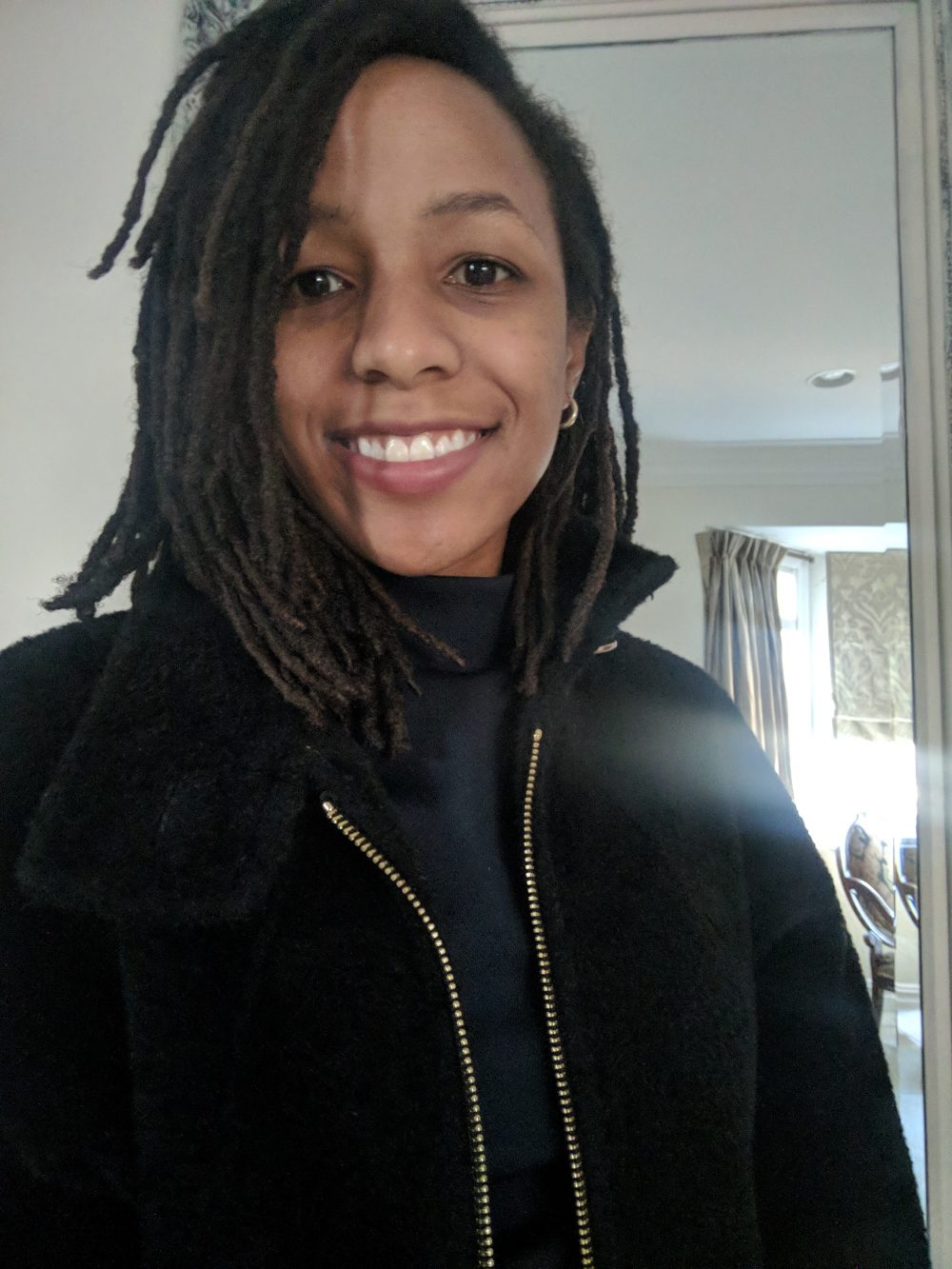 Loose Coily Dark Brown Locs — Winter Loc Styles