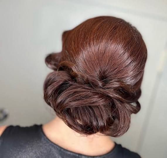 Rich Brown Visual Idea — Winter Bun Hairstyles