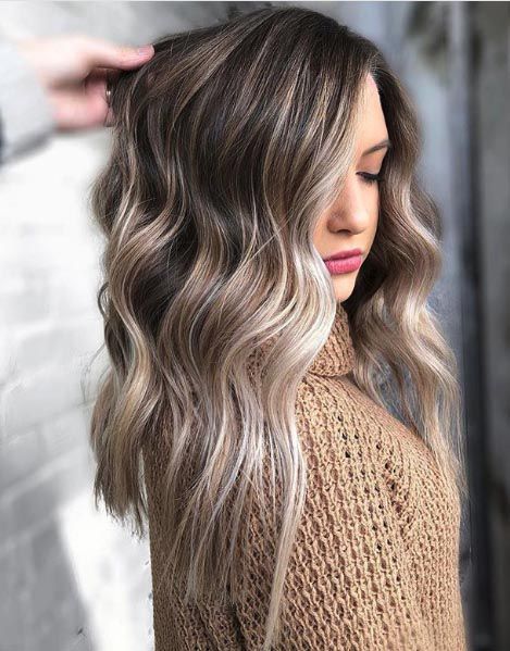 Mid-Back Dramatic Dark Brown to Ash Blonde Contrast — Winter Ombre Hair
