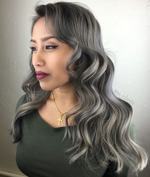 Cool Grey Base With Subtle Highlights Cool Grey Base With Subtle Highlights — Winter Hair Colors for Gray Hair