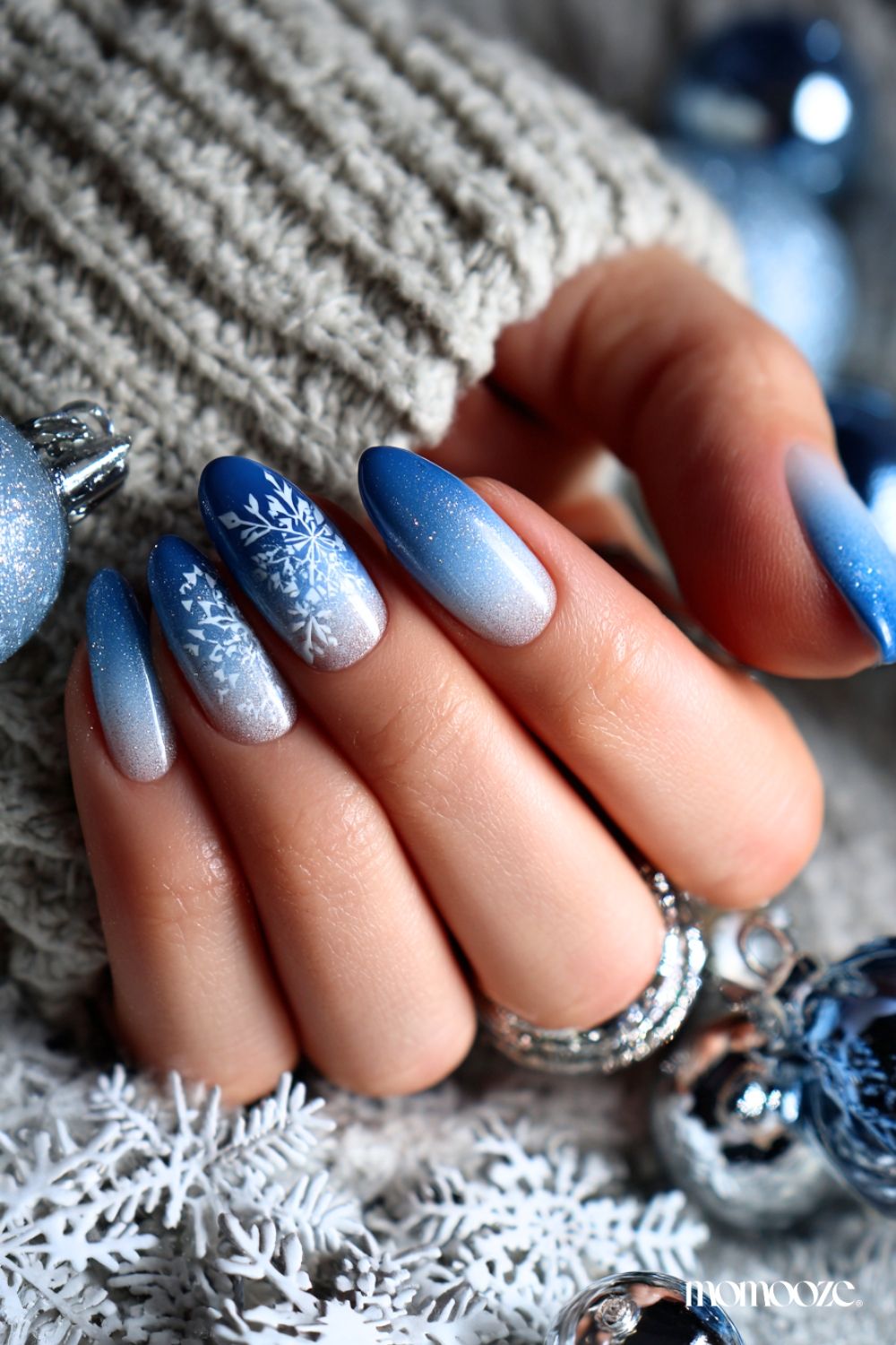 Glossy Subtle Shimmer Visual Idea Glossy Subtle Shimmer Visual Idea — Winter Blue Nails