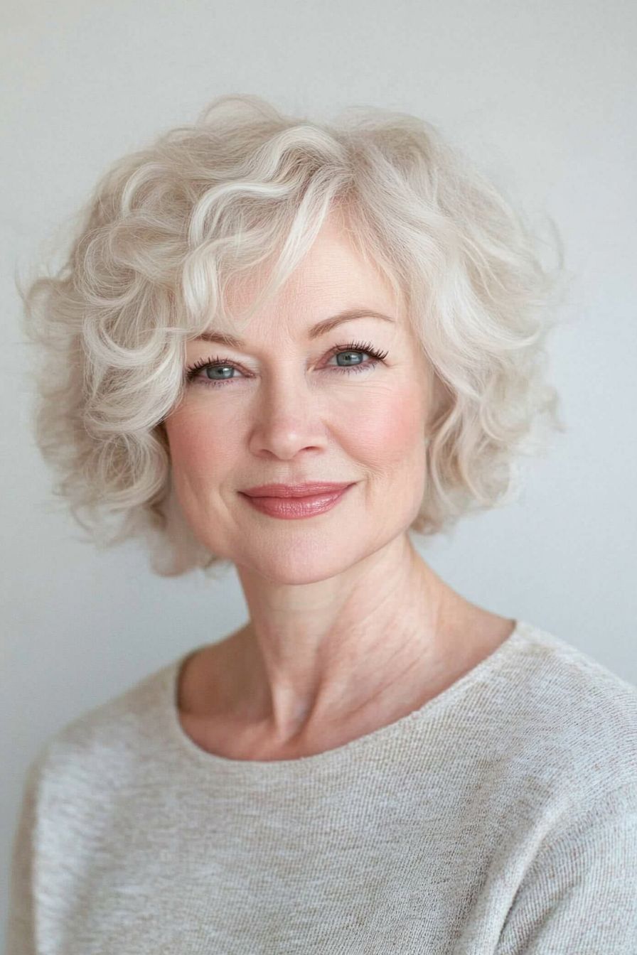 седой блонд Visual Idea — Winter Haircuts for Women Over 70