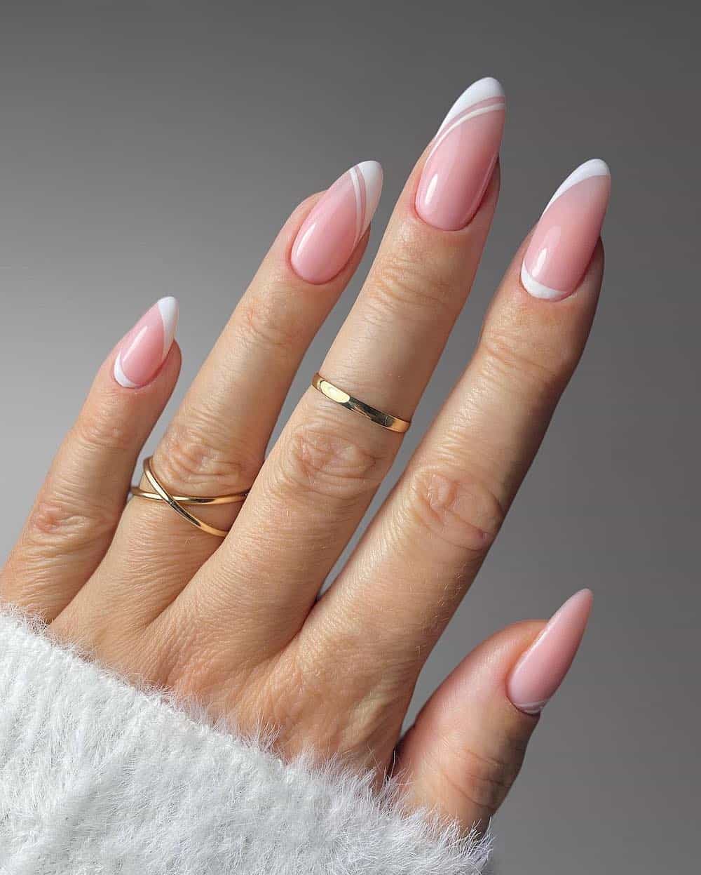 Long Stiletto Modern French Lines Long Stiletto Modern French Lines — Everyday Winter Nails