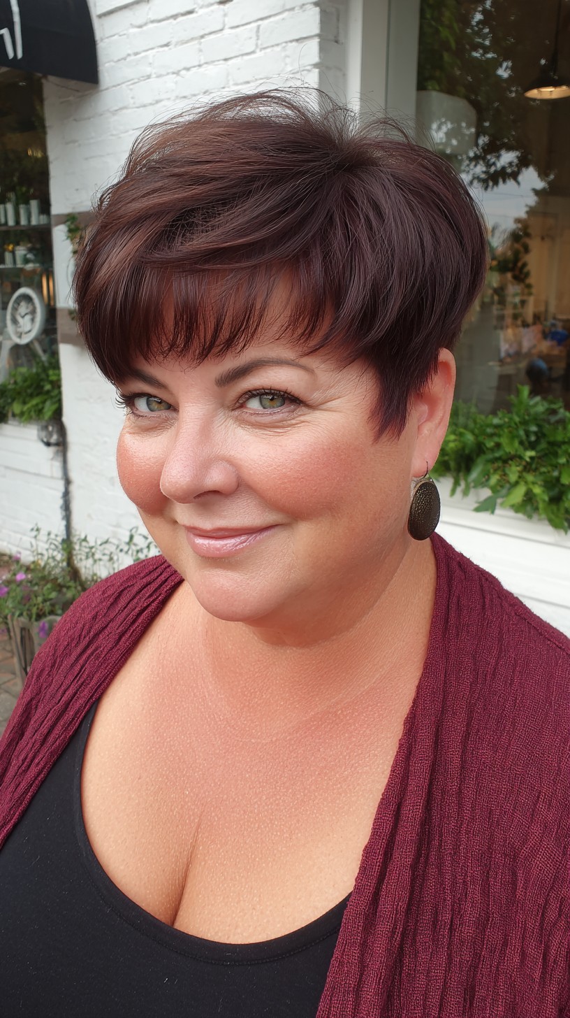 Layered Shag Visual Idea Layered Shag Visual Idea — Winter Hairstyles for Plus Size Women