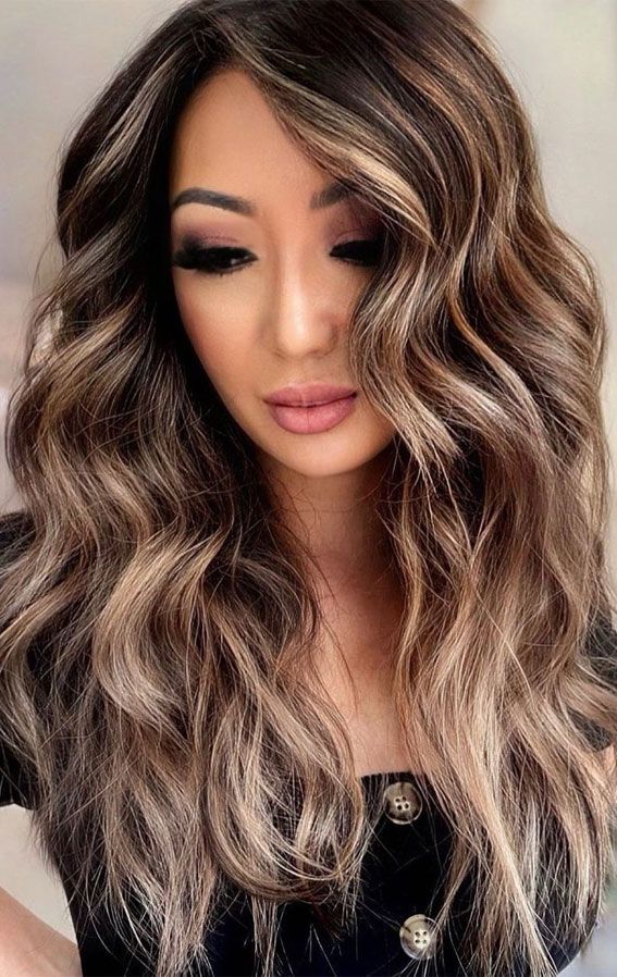 Dark Brown Base with Creamy Blonde — Winter Ombre Hair