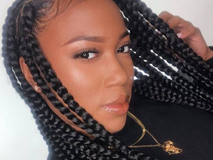 Sleek Side-Parted Box Braids — Winter Protective Hairstyles