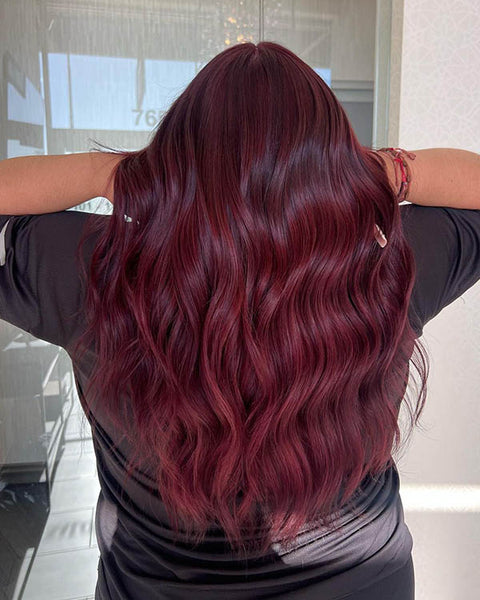 Long Layers Deep, Rich Mahogany Waves Long Layers Deep, Rich Mahogany Waves — Mahogany Hair Color