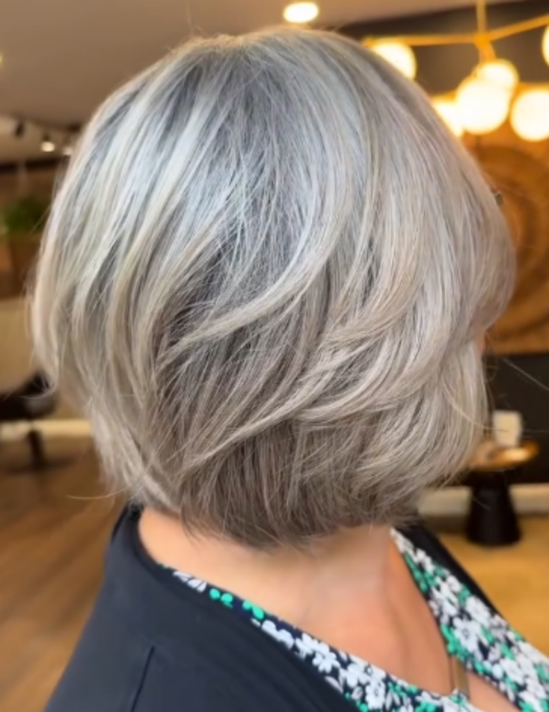 Collarbone Ash Blonde Gray Blend — Gray Blending Highlights