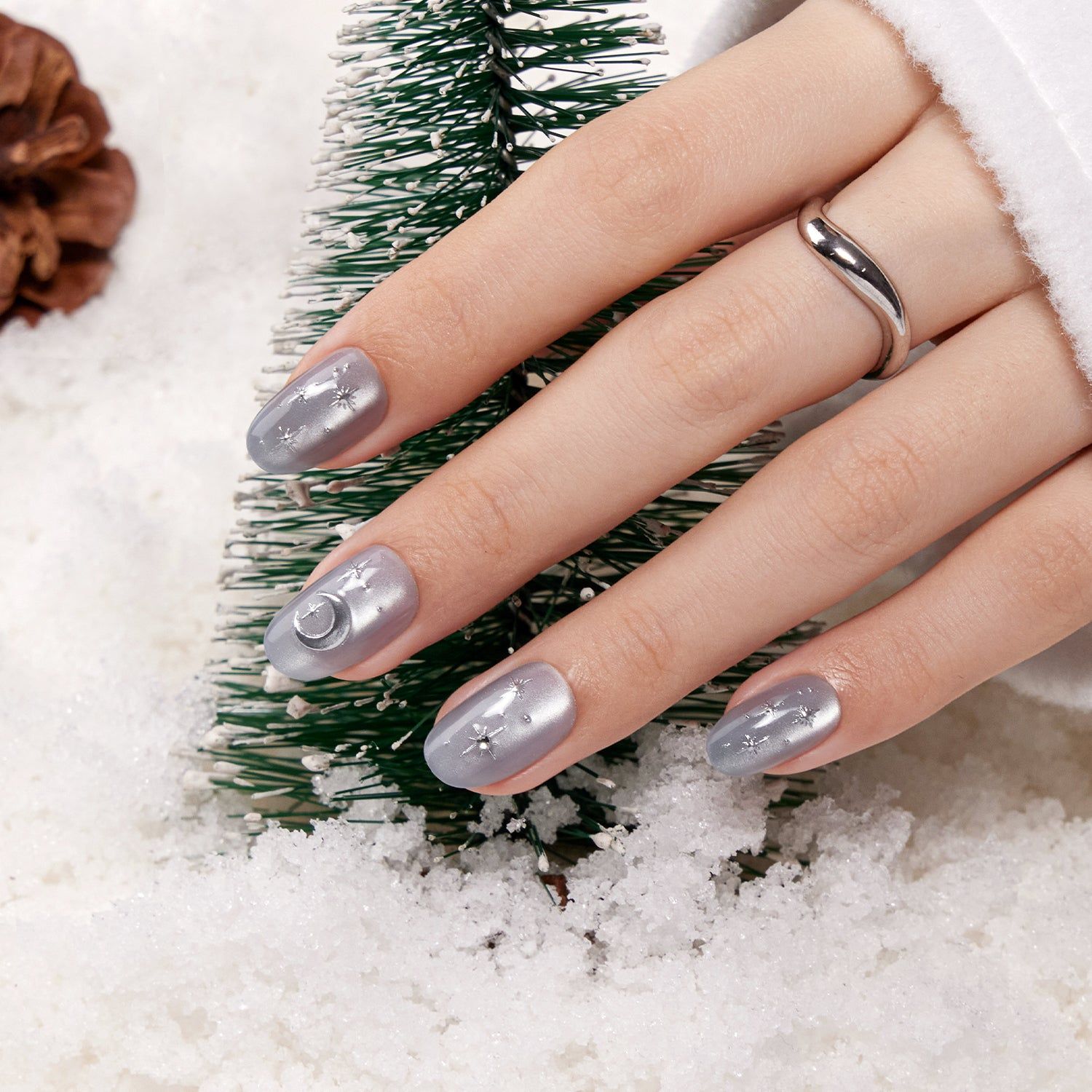 Metallic Visual Idea Metallic Visual Idea — Everyday Winter Nails