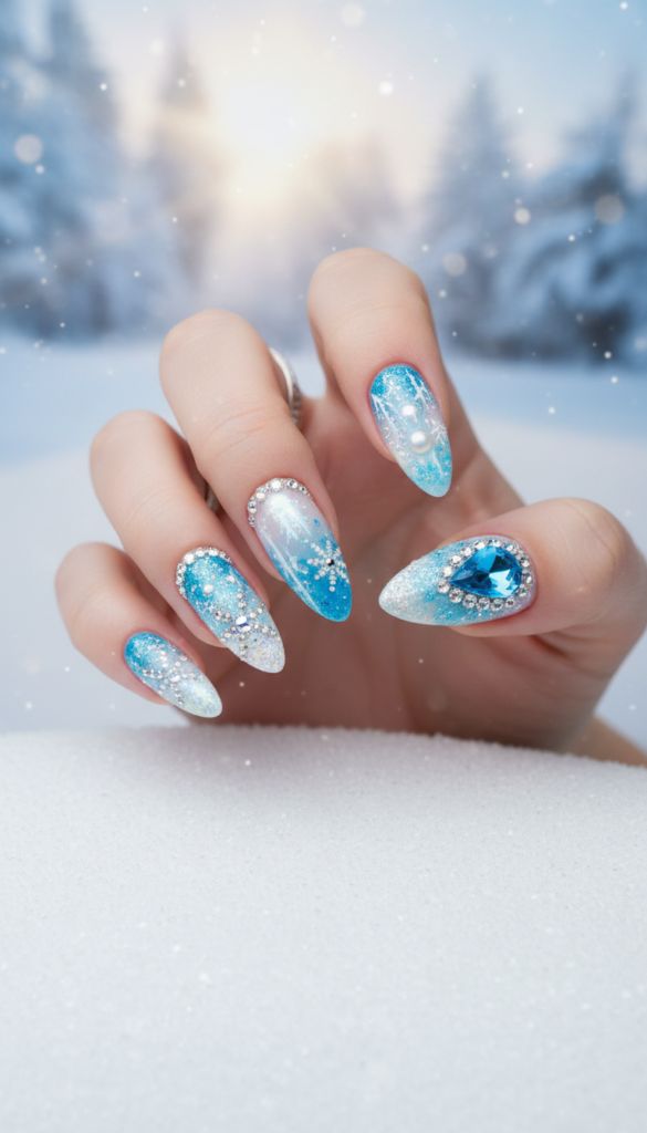 Winter Icy Visual Idea Winter Icy Visual Idea — Winter Coffin Nails