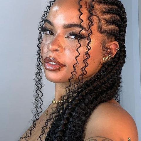 Black With Subtle Highlights Visual Idea — Winter Braid Colors for Black Women