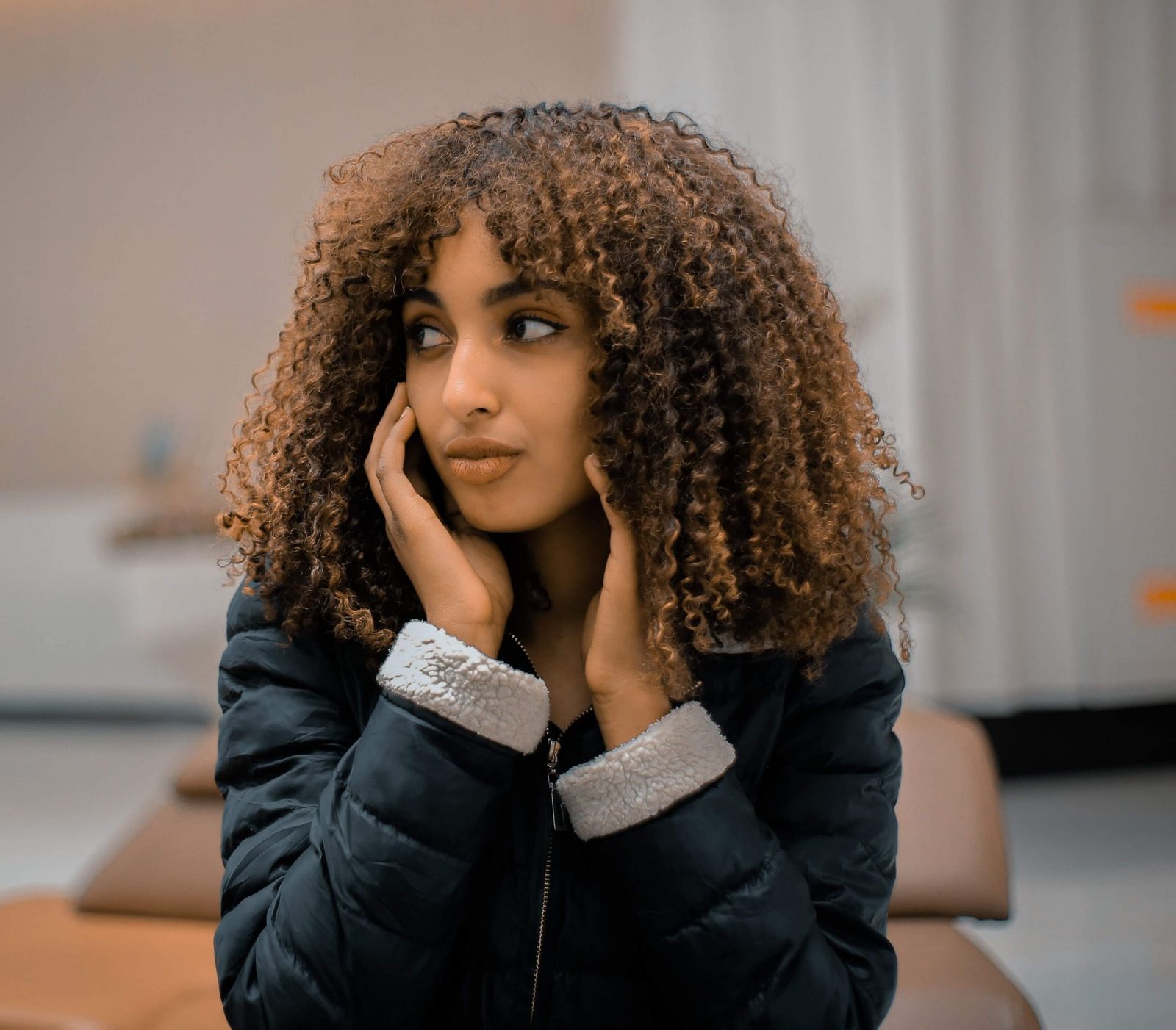 Dark Brown With Auburn Highlights — Winter Haircuts for Curly Hair