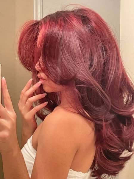 Mid-Back Length with Subtle Cherry Cola Tones — Cherry Cola Hair Color