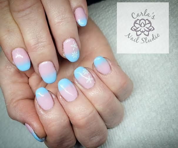 Glittery Glossy Visual Idea Glittery Glossy Visual Idea — Winter Ombre Nails