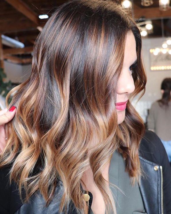 Rich Chocolate Brown With Caramel Highlights — Winter Hair Colors for Olive Skin