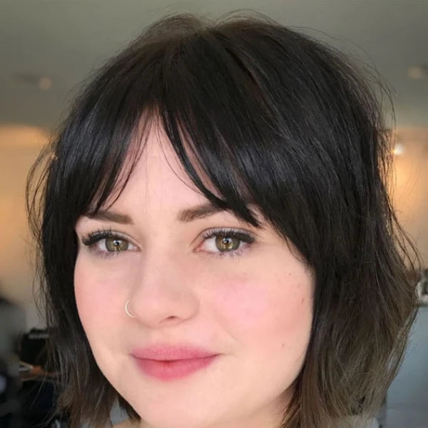Dark Brown Visual Idea — Winter Hairstyles for Round Faces