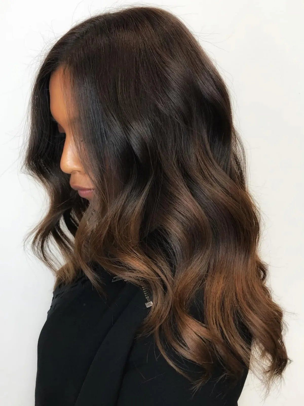 Side View Close Crop Visual Idea Side View Close Crop Visual Idea — Cinnamon Brown Hair