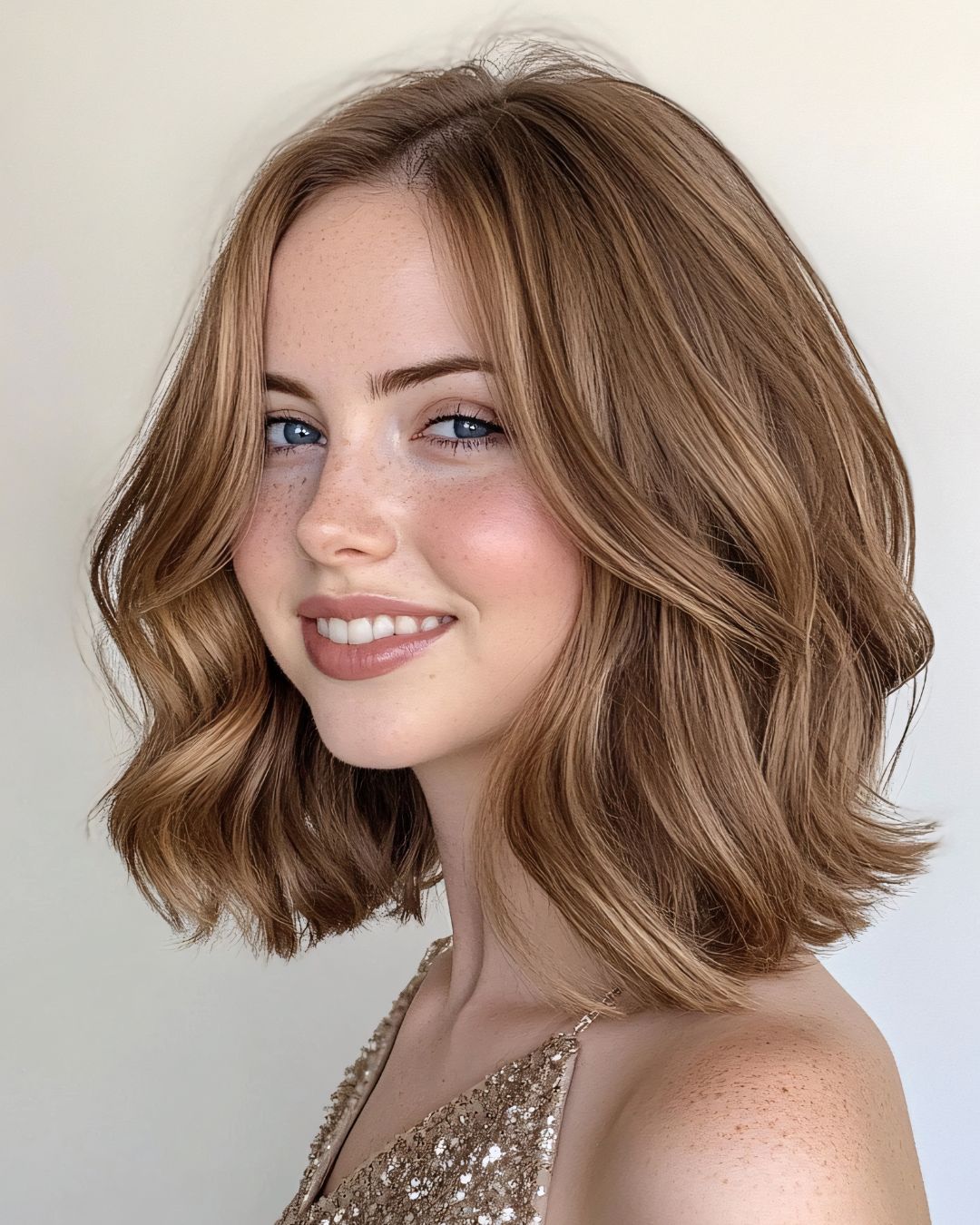 Textured Wavy Bob With Side Bangs Textured Wavy Bob With Side Bangs — Winter Haircuts for Thick Hair