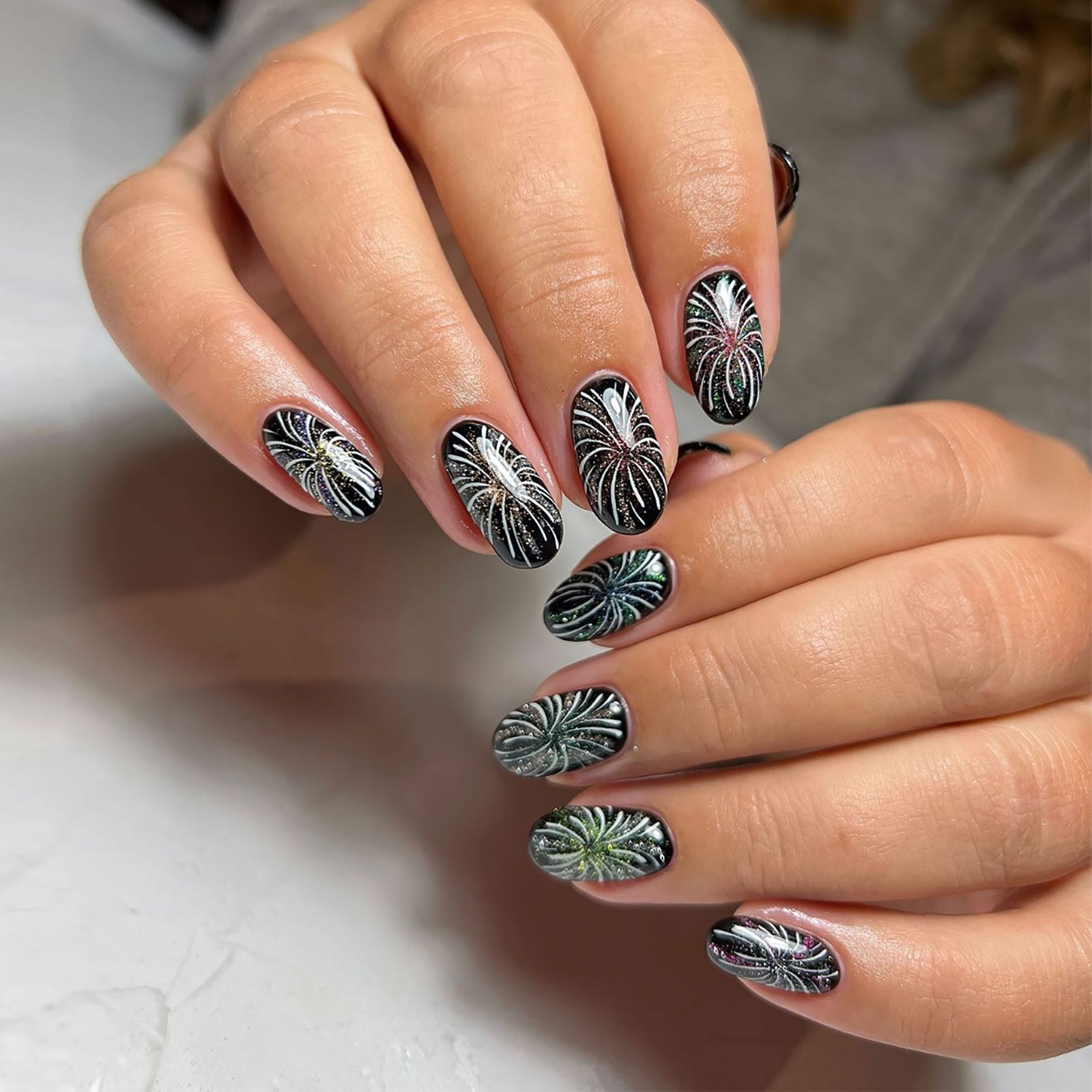 Glossy Metallic Accents Visual Idea Glossy Metallic Accents Visual Idea — Winter Gel Nail Colors