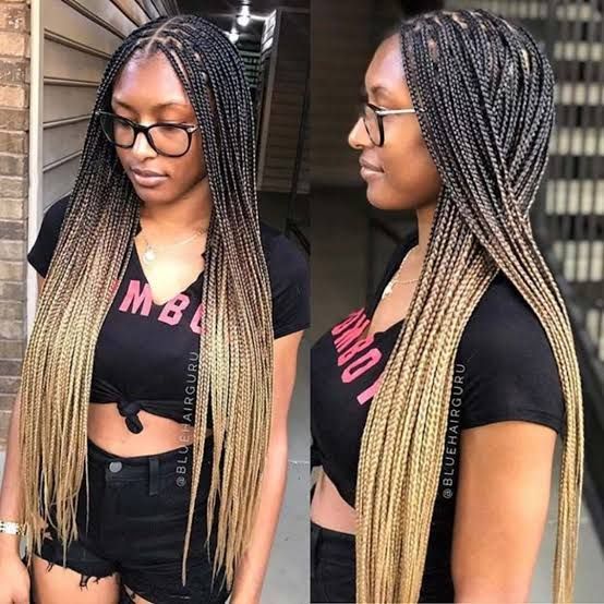 Dramatic Ombre Box Braids — Winter Braids for Black Women