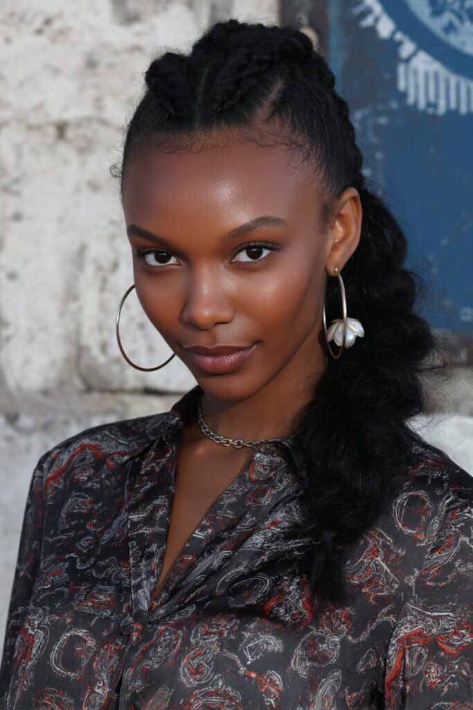 No Bangs Long Neat Black Box Braids — Winter Knotless Braids