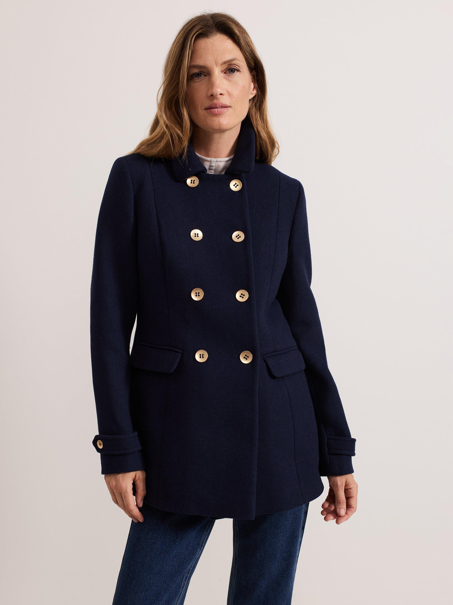 Navy Peacoat with Gold Buttons: A Casual Staple — Peacoat Outfits