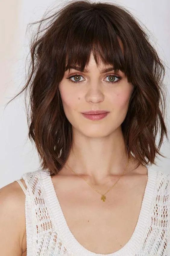 Full Bangs Visual Idea — Winter Shag Haircuts