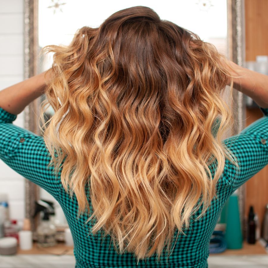Mid-Back Seamless Dark Brown to Golden Blonde Ombre — Winter Ombre Hair