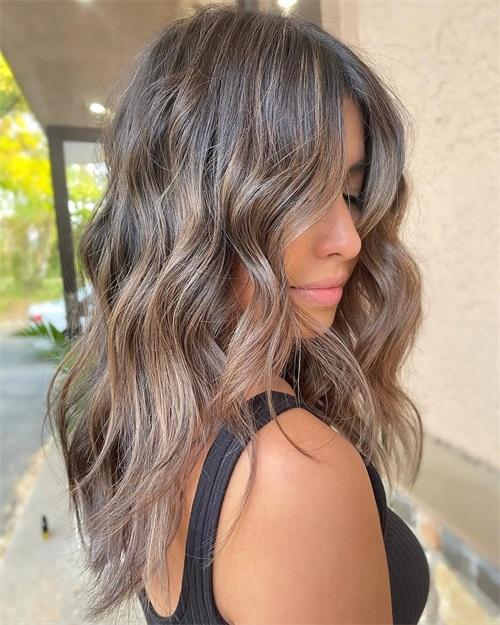 Layers Ash Brown With Cool Highlights — Ash Brown Hair