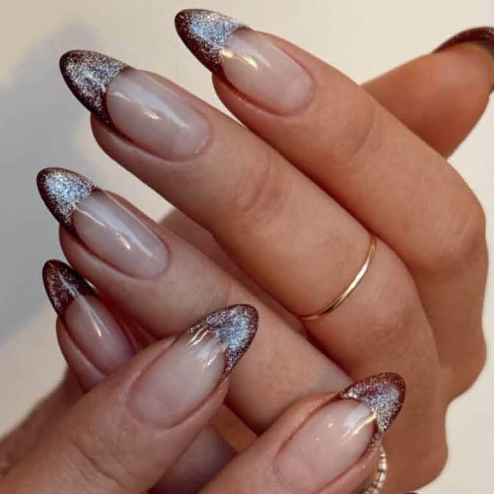 Nude Glitter French Tips for Winter Chic Nude Glitter French Tips for Winter Chic — Winter Nail Designs