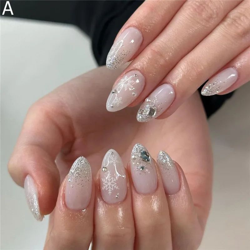 Medium Oval Visual Idea Medium Oval Visual Idea — Medium Length Winter Nails