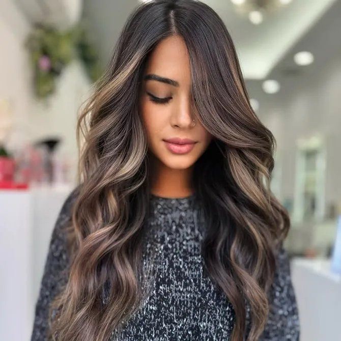 Dark Brown Base With Caramel Highlights Visual Idea Dark Brown Base With Caramel Highlights Visual Idea — Fall to Winter Hair Colors