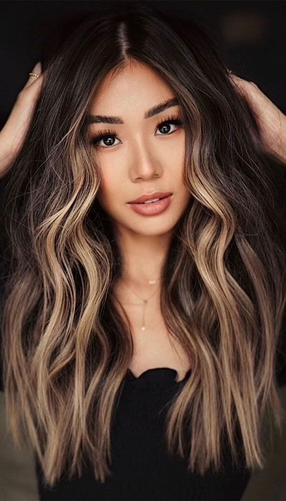 Dark Brown With Face-Framing Balayage — Winter Haircuts for Long Faces