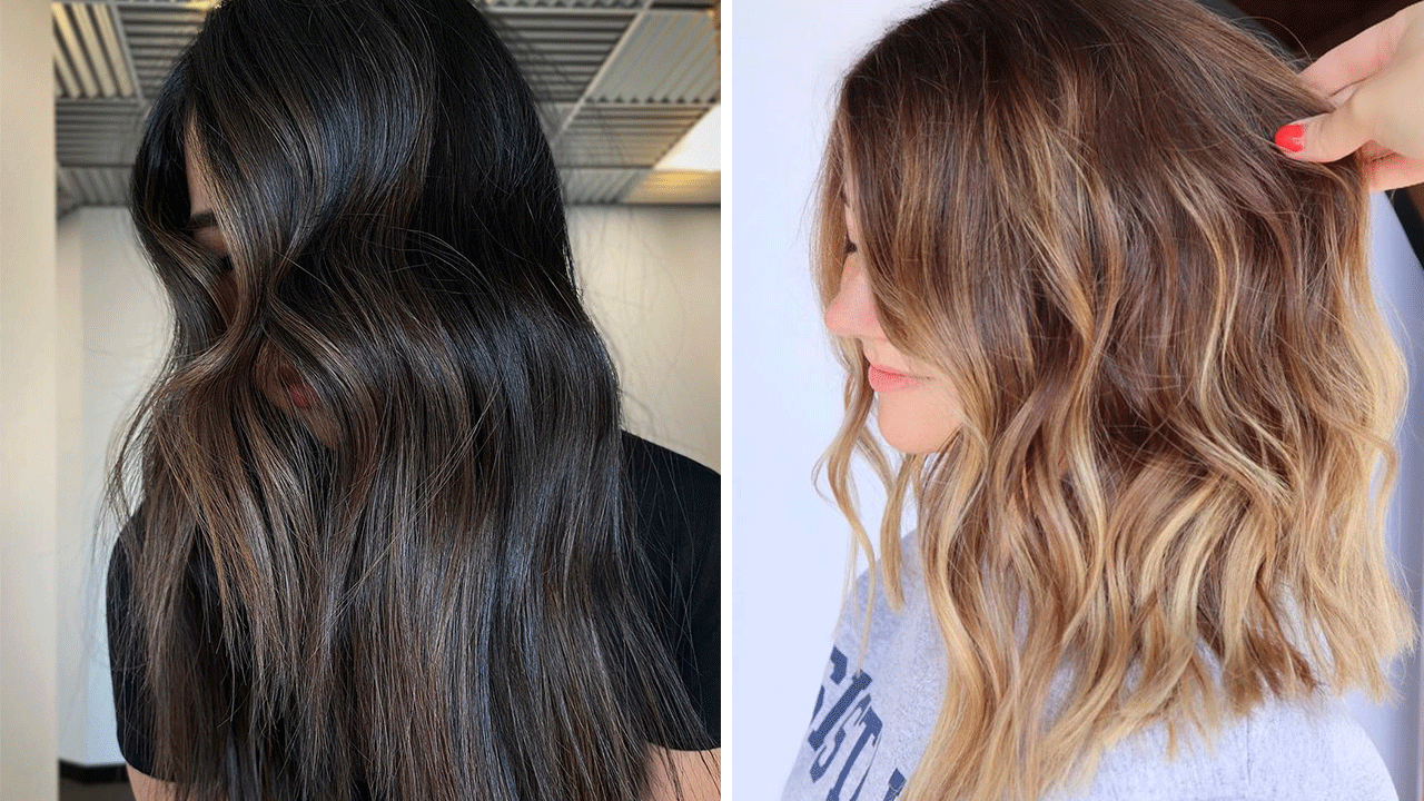 Mid-Back Dark Brown With Blonde Caramel — Reverse Balayage