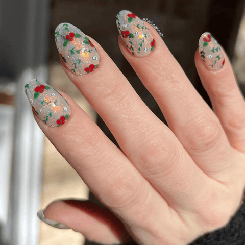 Deep Burgundy Glossy Round Square Nails — Winter Formal Nails