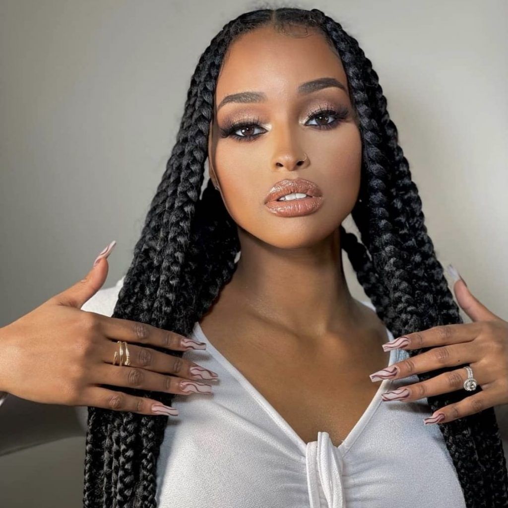 Thick Mid-Back Coily Box Braids — Winter Braids for Black Women
