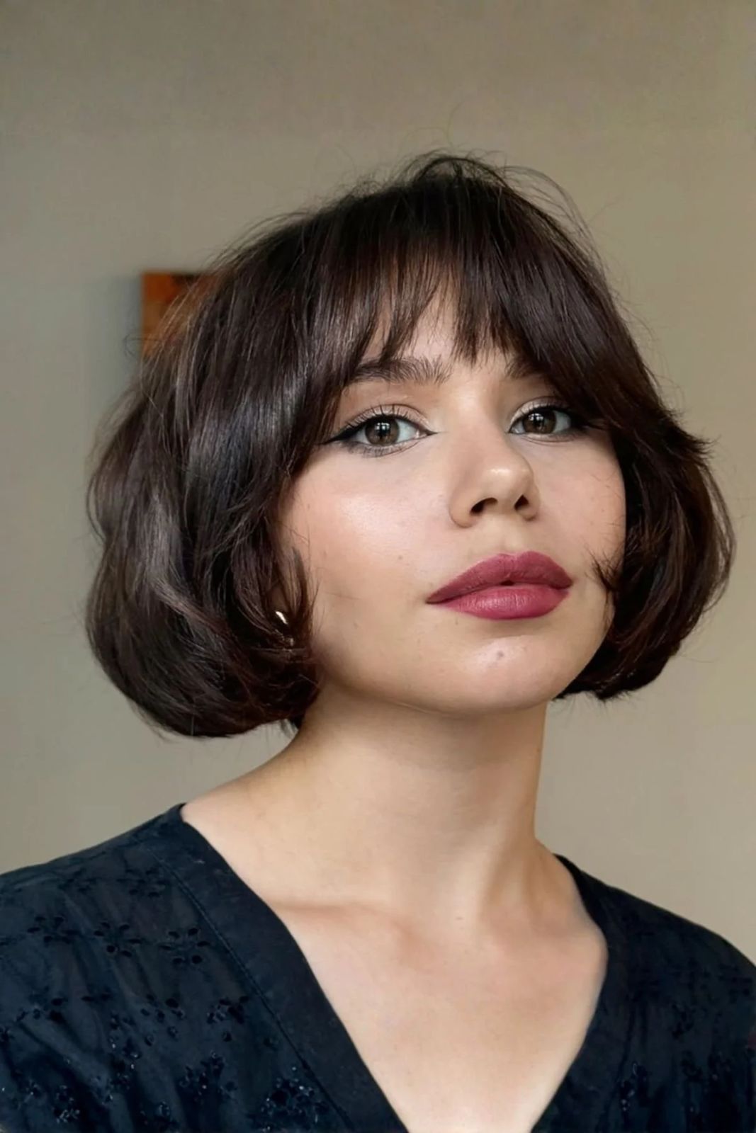 Sleek Dark Brown Blunt Bob — Winter Bob Haircuts