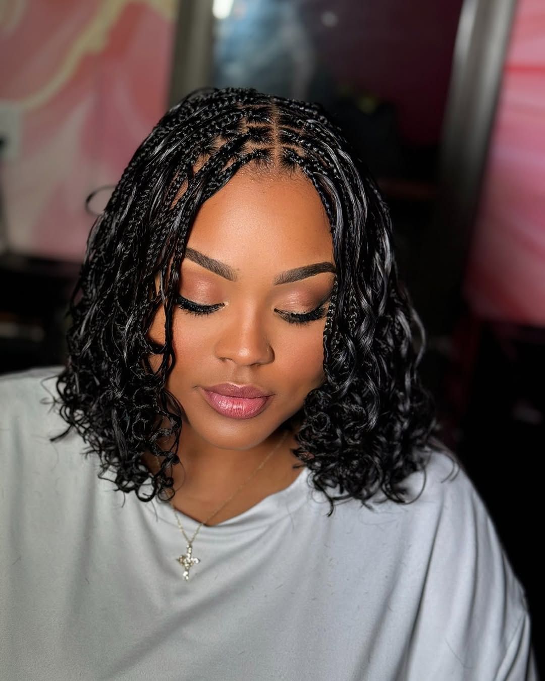 Collarbone Visual Idea — Winter Braid Colors for Black Women
