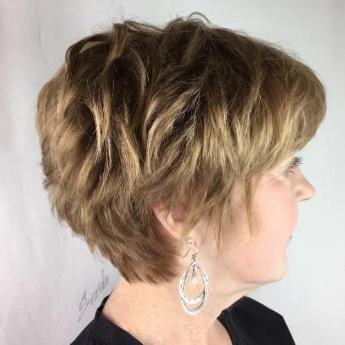 светло-каштановый с мелированием Visual Idea — Winter Haircuts for Women Over 70