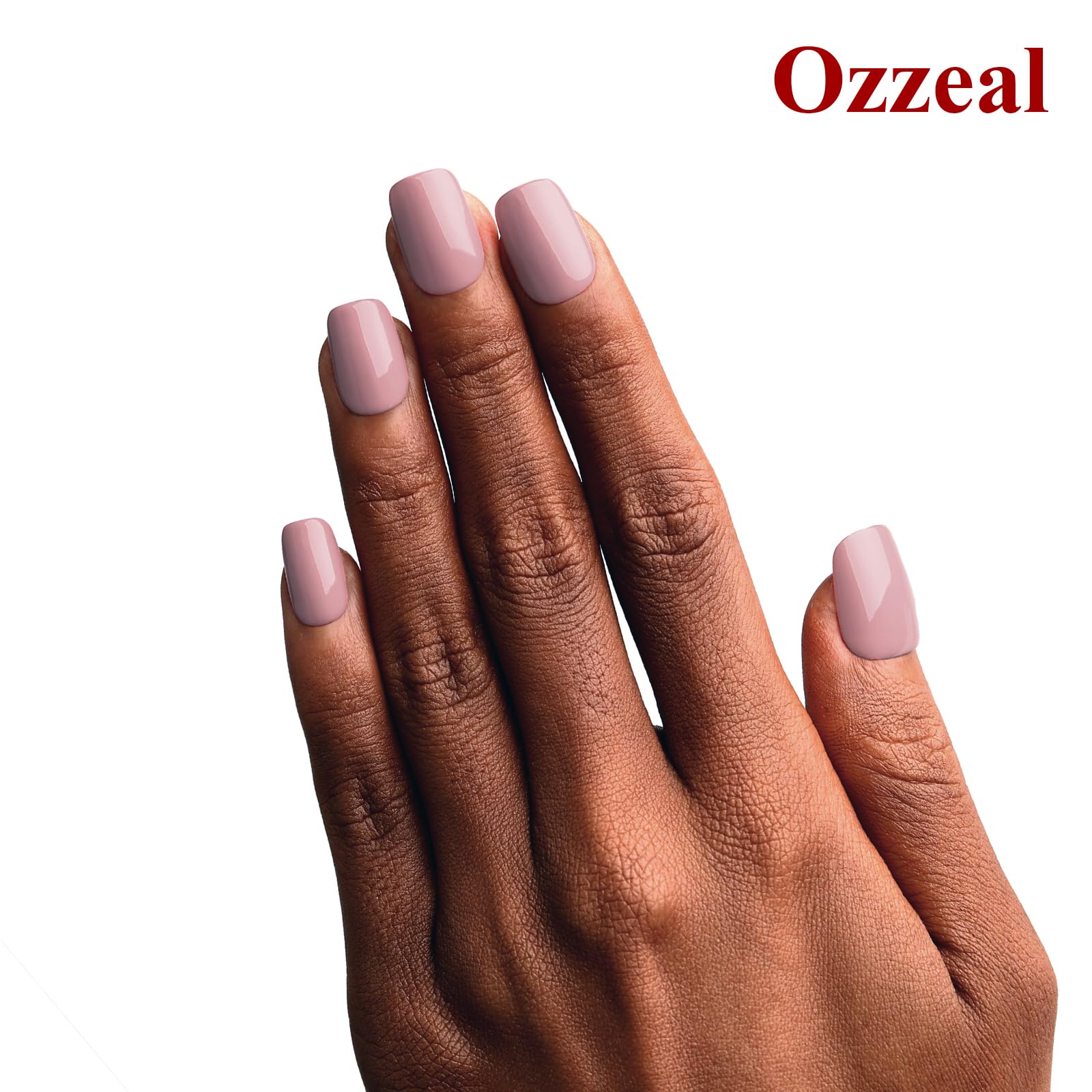 Muted Mauve Glossy Short Square Nails Muted Mauve Glossy Short Square Nails — Winter Nail Colors for Dark Skin