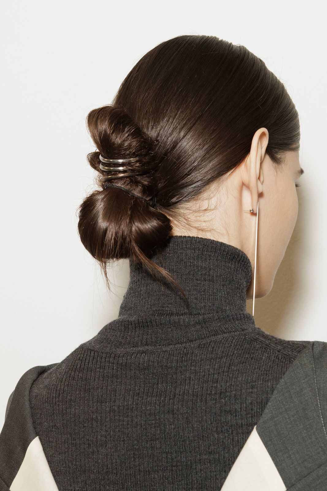 Sleek Dark Brown Low Bun — Winter Updos