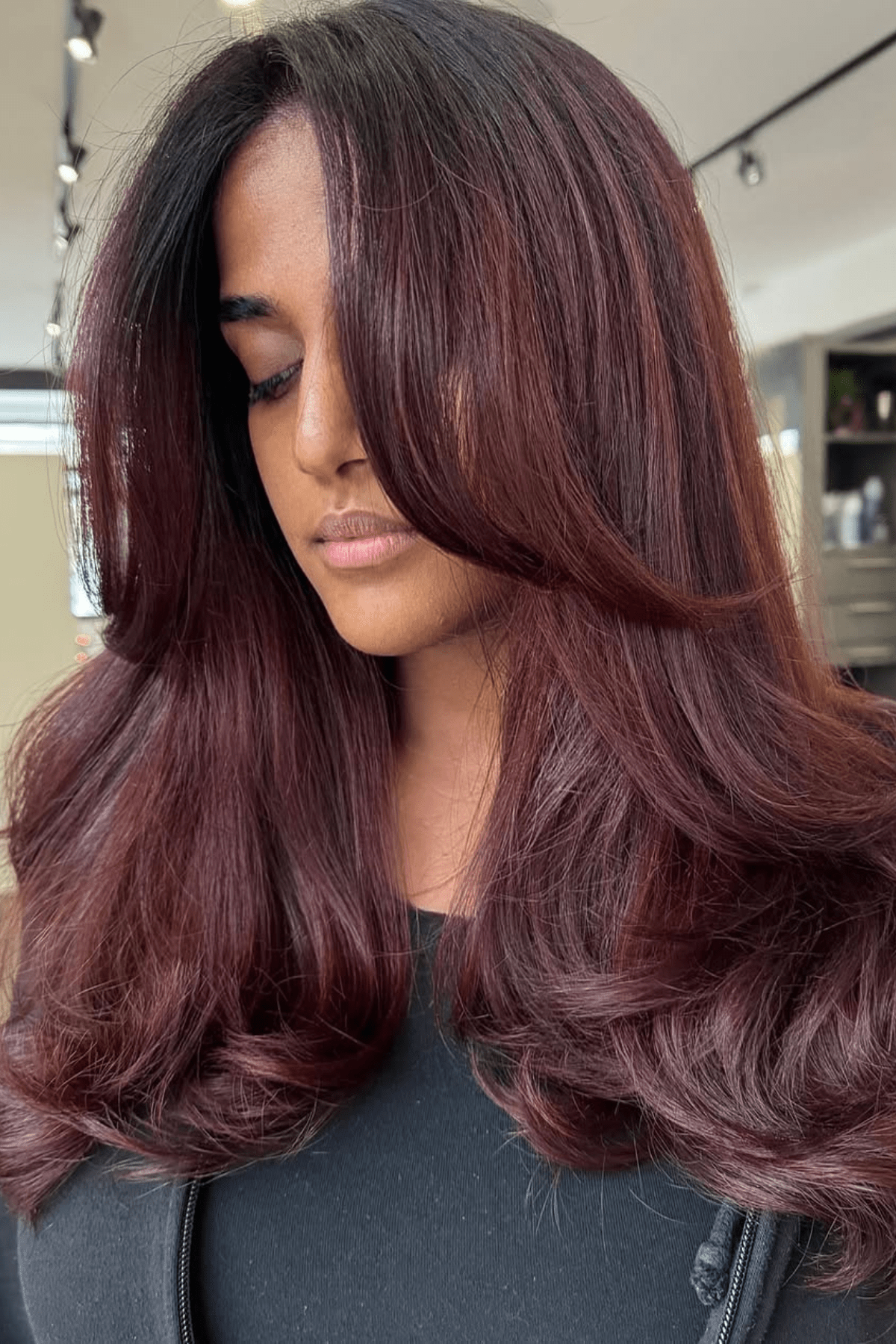 Deep Cherry Red With Auburn Undertones — Low Maintenance Winter Hair Colors
